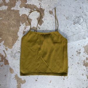 Zara green ribbed crop top tank